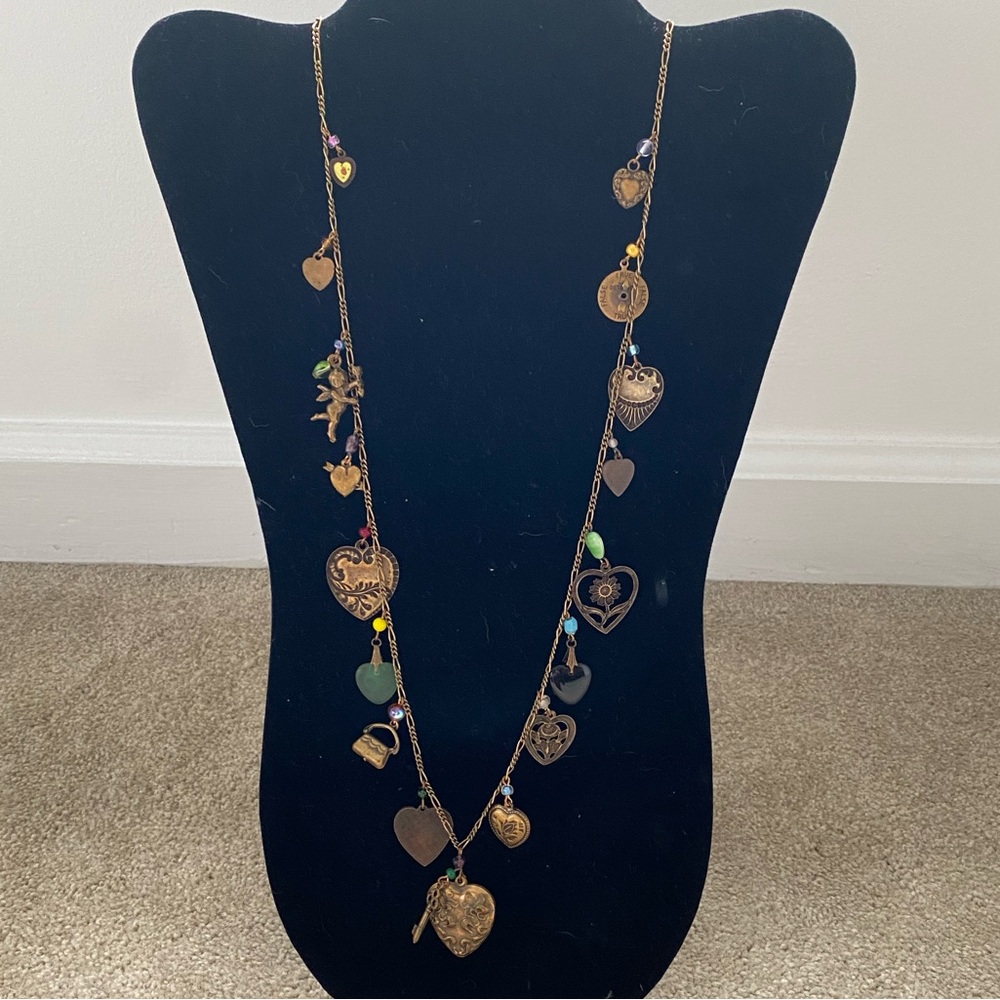 30” vintage charm necklace